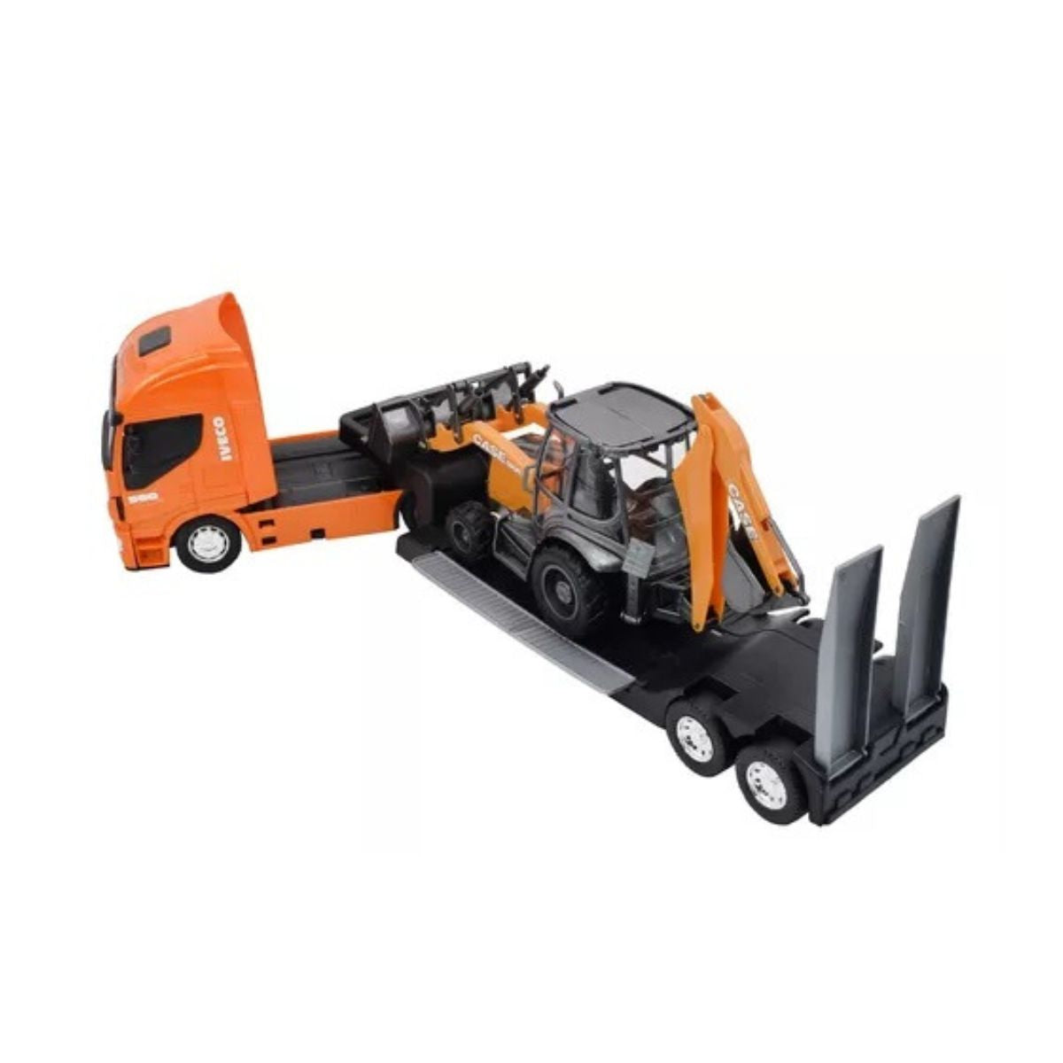 Brinquedo Caminhão Iveco Retroescavadeira Laranja - Usual Brinquedo Caminhão Iveco Retroescavadeira Laranja - Usual